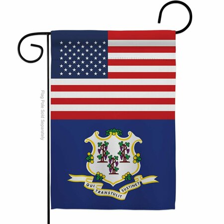 GUARDERIA 13 x 18.5 in. USA Connecticut American State Vertical Garden Flag with Double-Sided GU3953796
